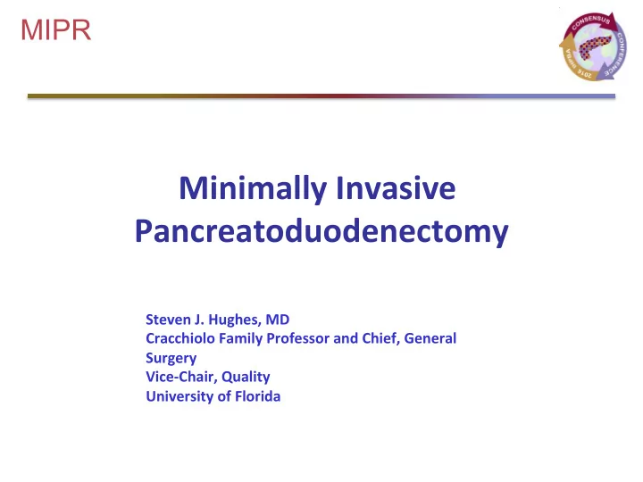 minimally invasive pancreatoduodenectomy
