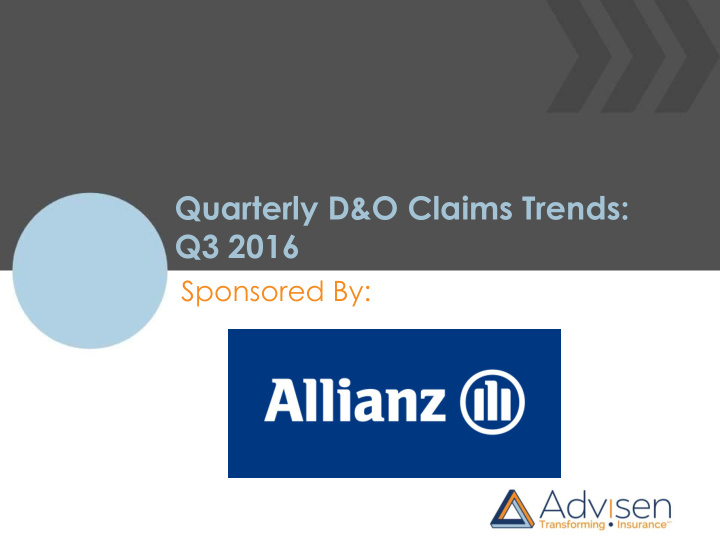 quarterly d o claims trends q3 2016