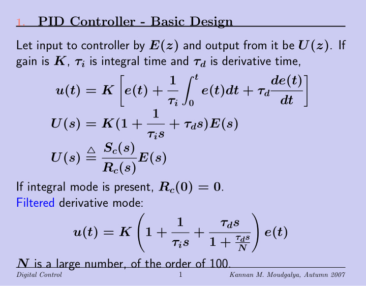 pid controller basic design