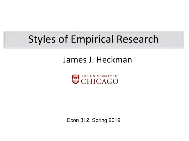 styles of empirical research