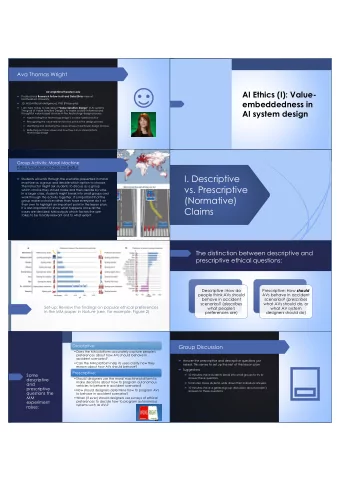 vs. Prescriptive  The instructor might ask students to discuss as a group  which choice they should