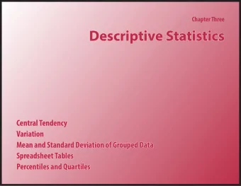 Descriptive Statistics  Central Tendency  Variation  Mean and Standard Deviation of Grouped Data