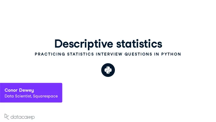 descripti v e statistics