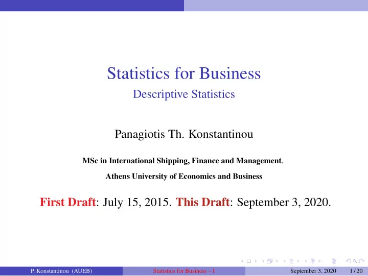 statistics for business
