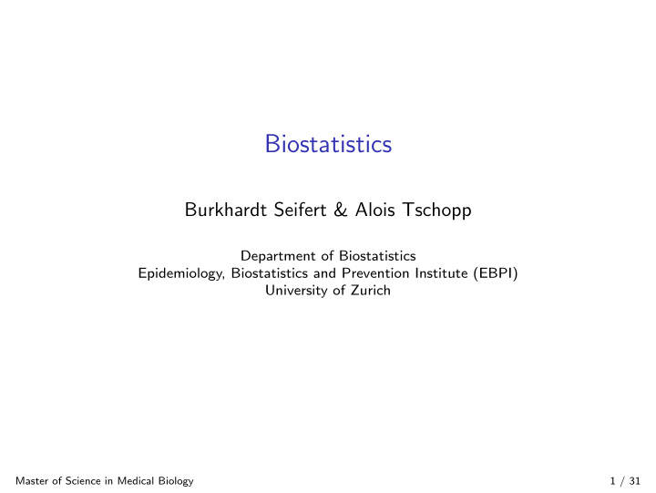 biostatistics