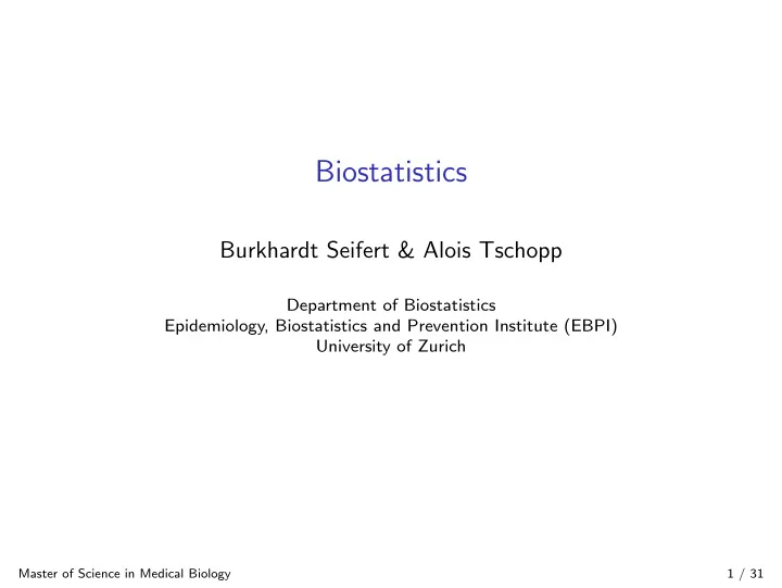 biostatistics
