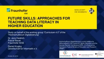 HIGHER EDUCATION  Study on behalf of the working group Curriculum 4.0 of the