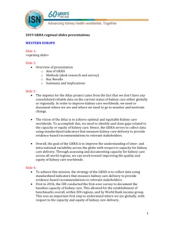 2019 GKHA regional slides presentations  WESTERN EUROPE  Slide 1:  &lt;opening slide&gt;  Slide 2: