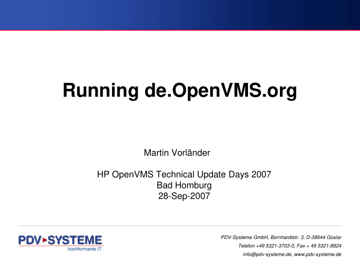 running de openvms org