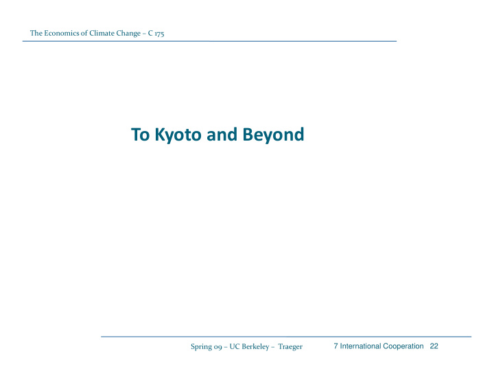 to kyoto and beyond