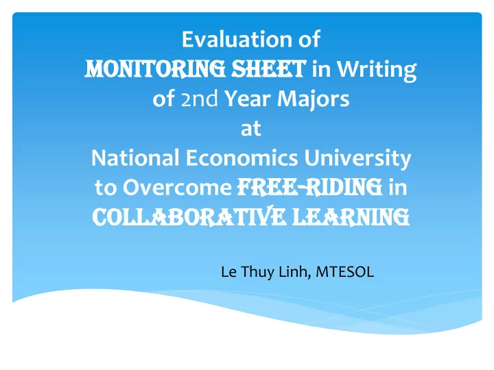 evaluation of monitoring sheet in writing of 2nd year