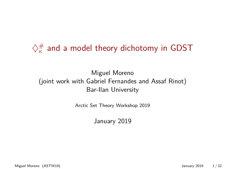 and a model theory dichotomy in gdst