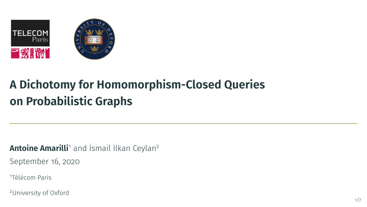 a dichotomy for homomorphism closed queries on