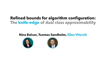 Refined bounds for algorithm configuration:  The knife-edge of dual class approximability  Nina