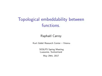 Topological embeddability between  functions.  Rapha  el Carroy  Kurt G  odel Research Center