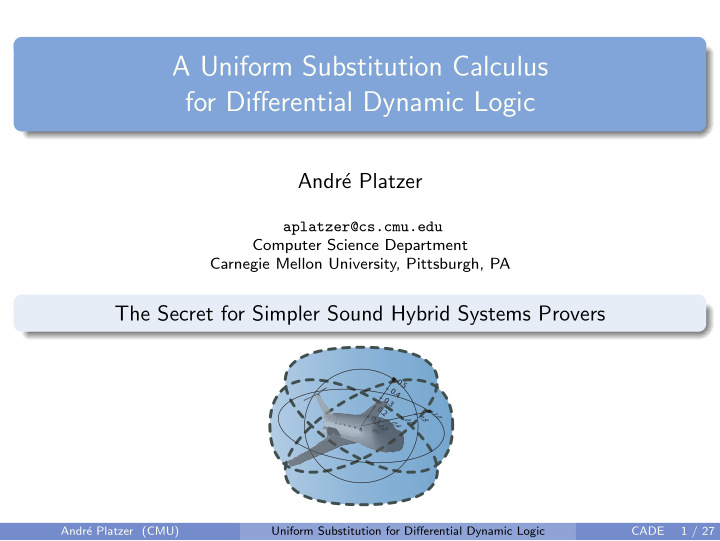 a uniform substitution calculus for differential dynamic