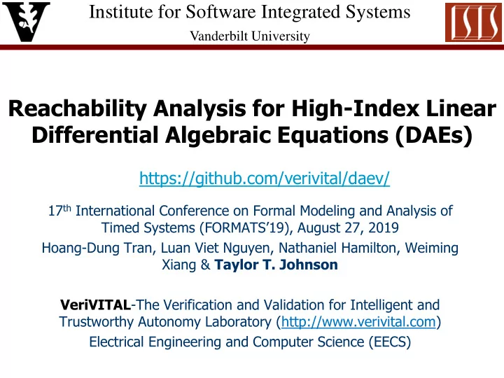 reachability analysis for high index linear