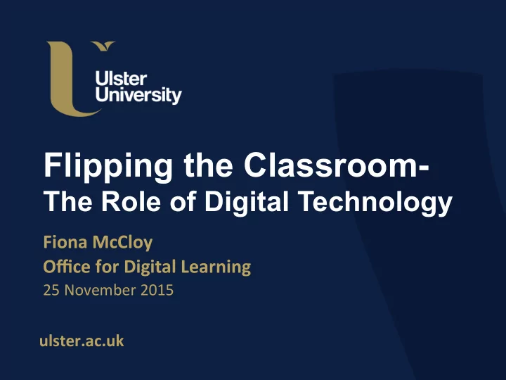 flipping the classroom