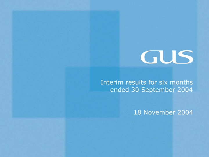 interim results for six months ended 30 september 2004 18