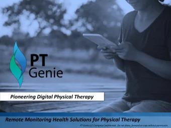 Pioneering Digital Physical Therapy  Remote Monitoring Health Solutions for Physical Therapy  PT