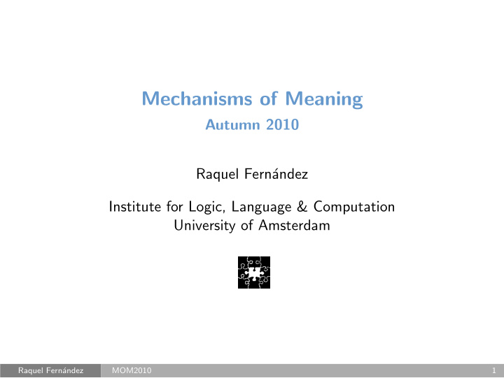 mechanisms of meaning