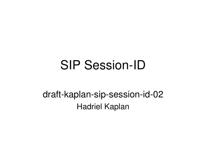 sip session id