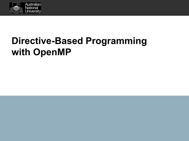 directive based programming with openmp shared memory