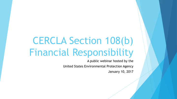 cercla section 108 b financial responsibility
