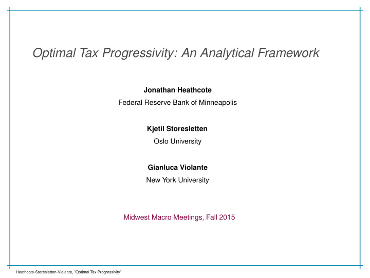 optimal tax progressivity an analytical framework