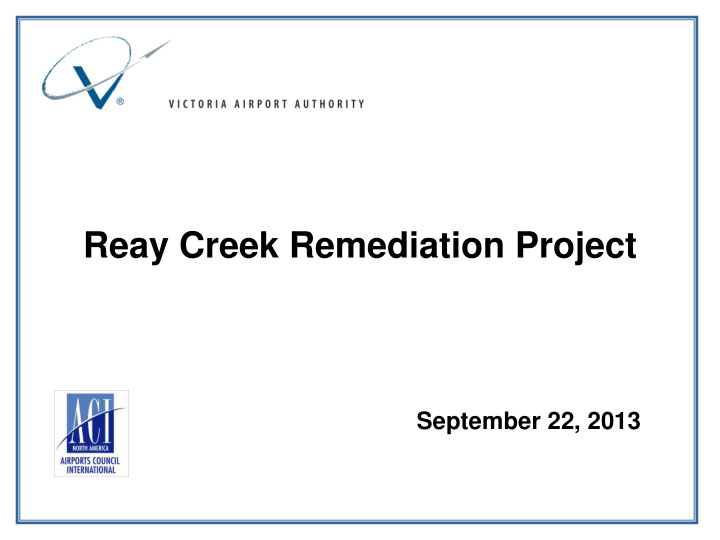 reay creek remediation project