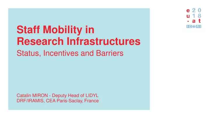research infrastructures