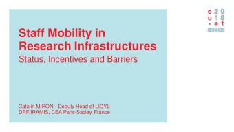 Research Infrastructures  Status, Incentives and Barriers  Catalin MIRON - Deputy Head of LIDYL