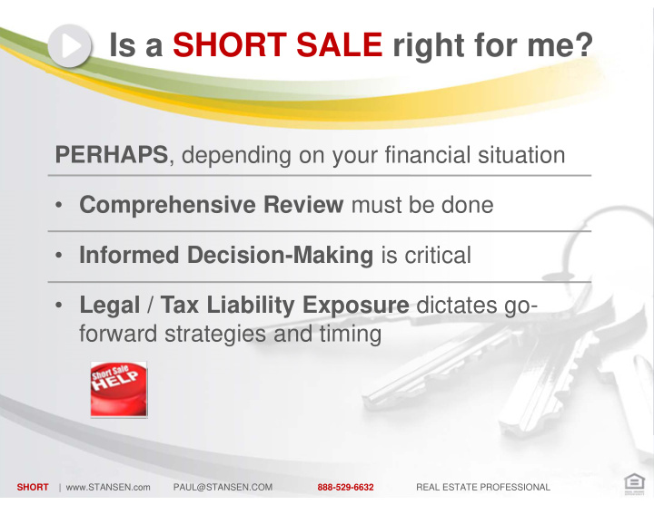 is a short sale right for me