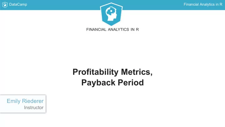 profitability metrics payback period