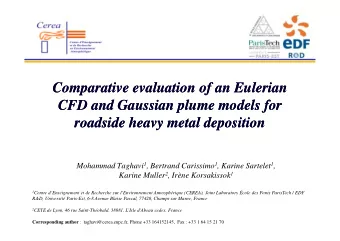 Comparative evaluation of an  Comparative evaluation of an Eulerian  Eulerian  CFD and Gaussian