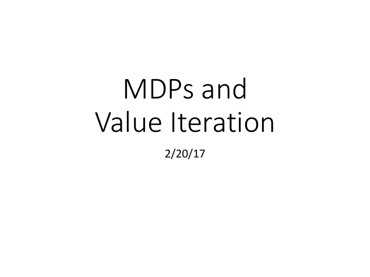 mdps and value iteration