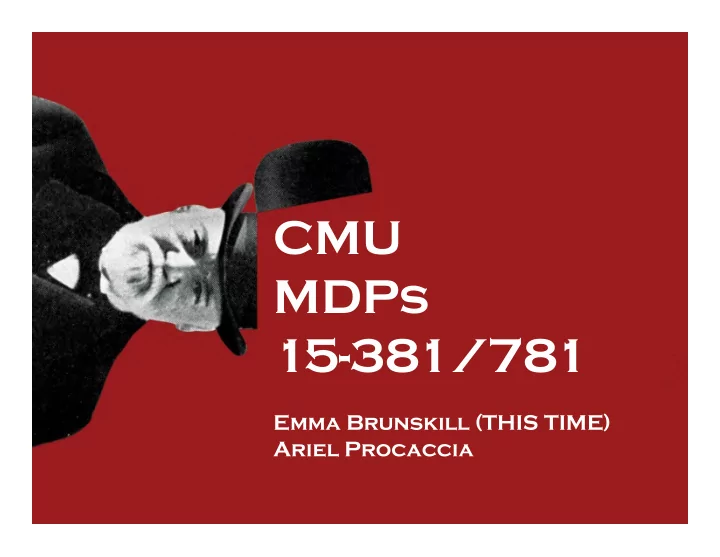 cmu mdps 15 381 781