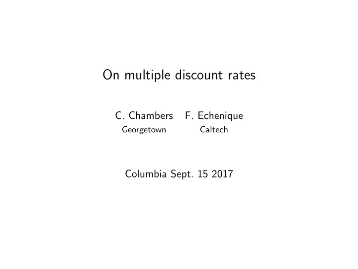 on multiple discount rates