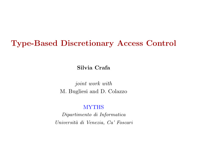 type based discretionary access control