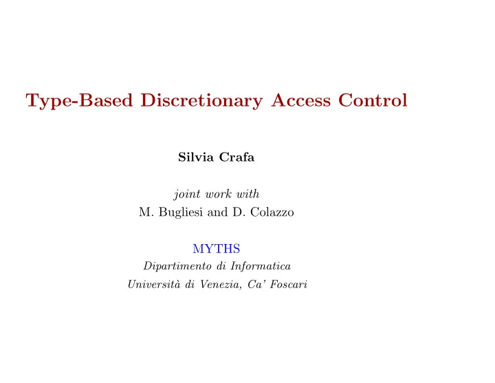 type based discretionary access control