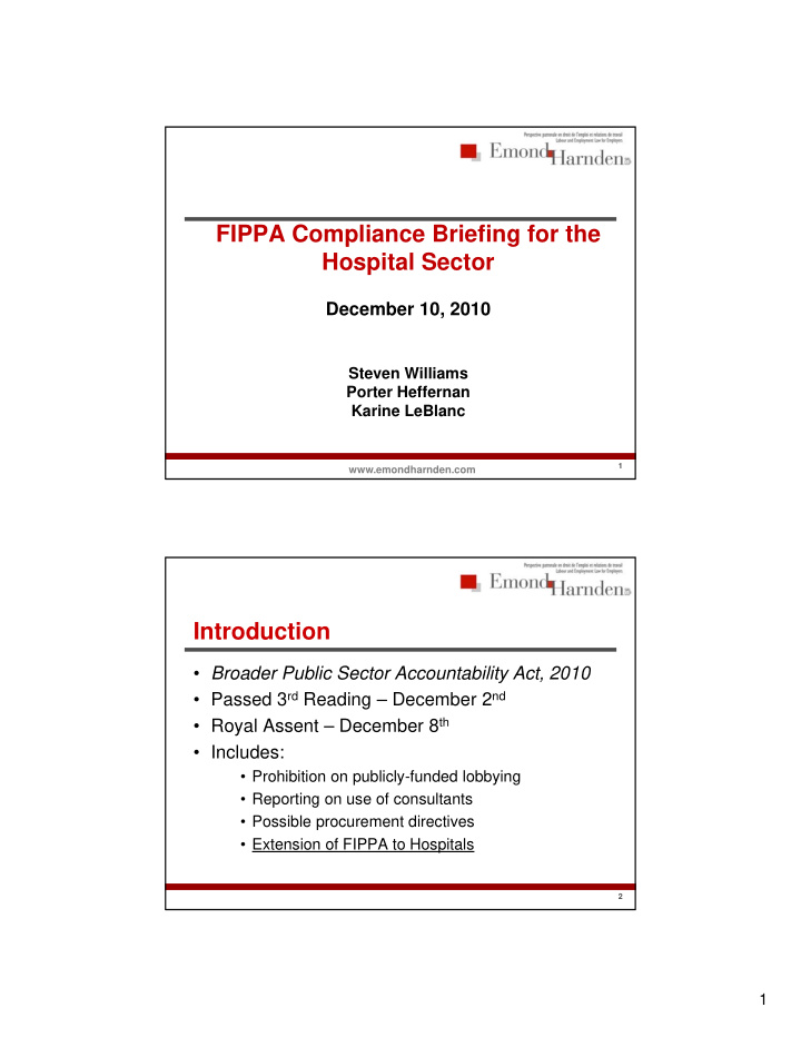 fippa compliance briefing for the p g hospital sector