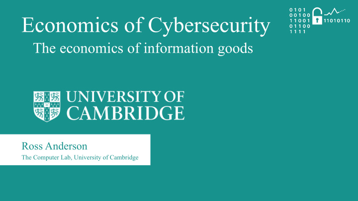 economics of cybersecurity