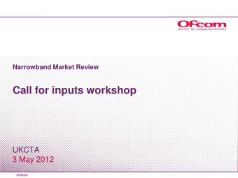Call for inputs workshop  UKCTA  3 May 2012  Agenda    Introductions, background &amp; objective