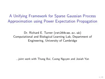 A Unifying Framework for Sparse Gaussian Process  Approximation using Power Expectation Propagation