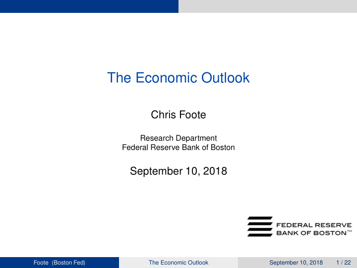 the economic outlook