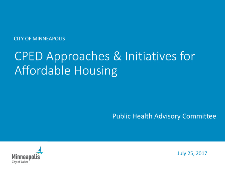cped approaches initiatives for affordable housing