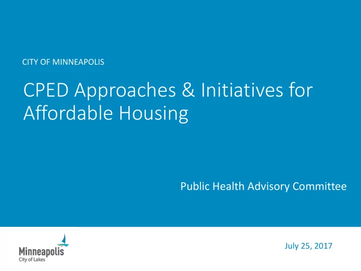 cped approaches initiatives for affordable housing