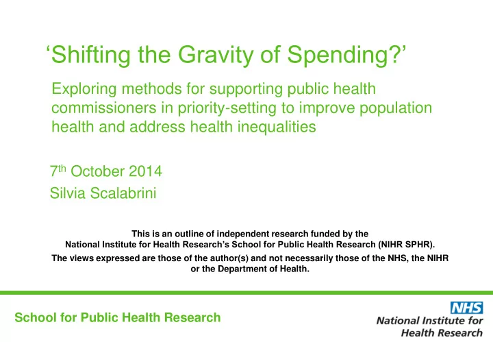 shifting the gravity of spending