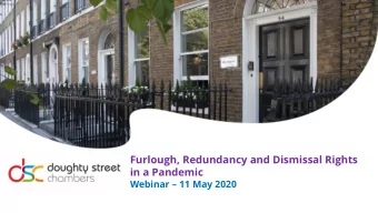 Furlough, Redundancy and Dismissal Rights  in a Pandemic Webinar  11 May 2020
