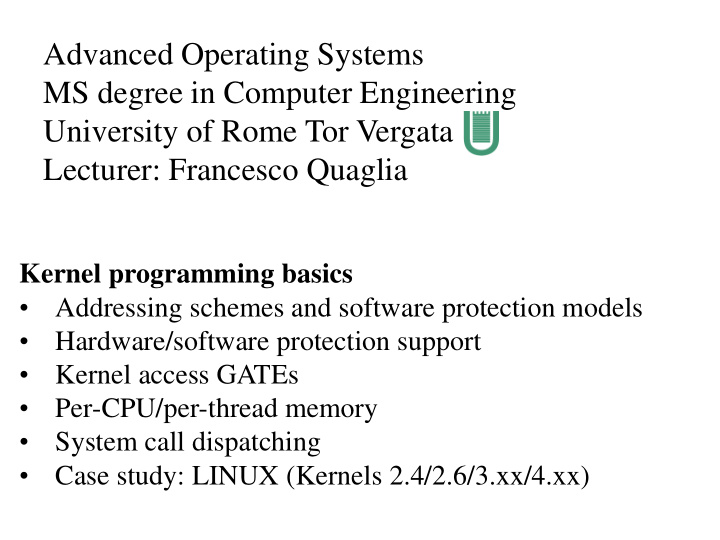 advanced operating systems